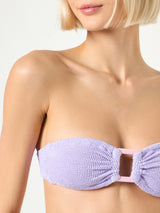 Woman crinkle pastel bandeau bikini