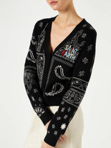 Kurzer Damen-Cardigan mit Saint-Barth-Stickerei