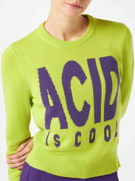 Maglione da donna verde acido Acid is cool