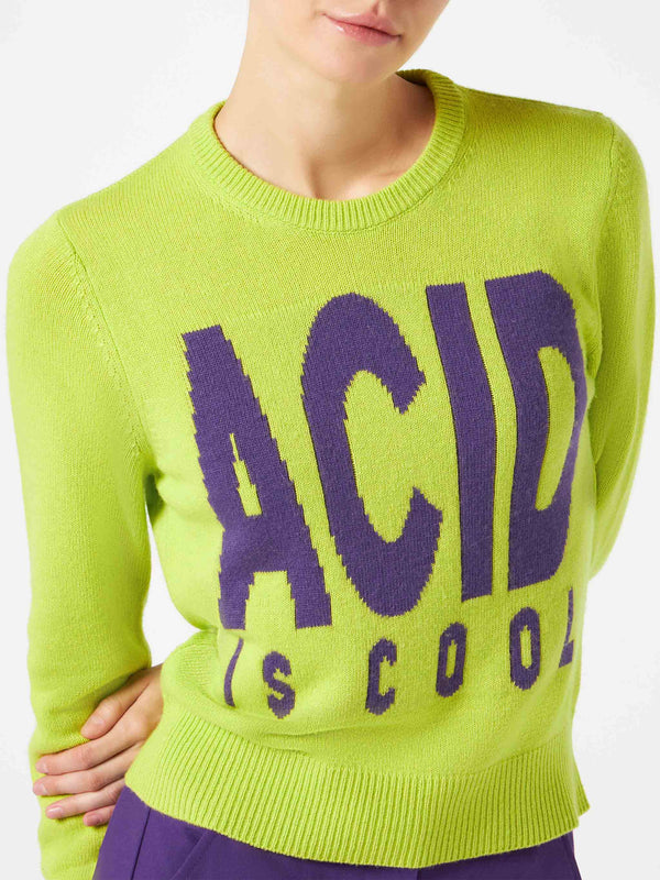 Maglia da donna verde acido Acid is cool