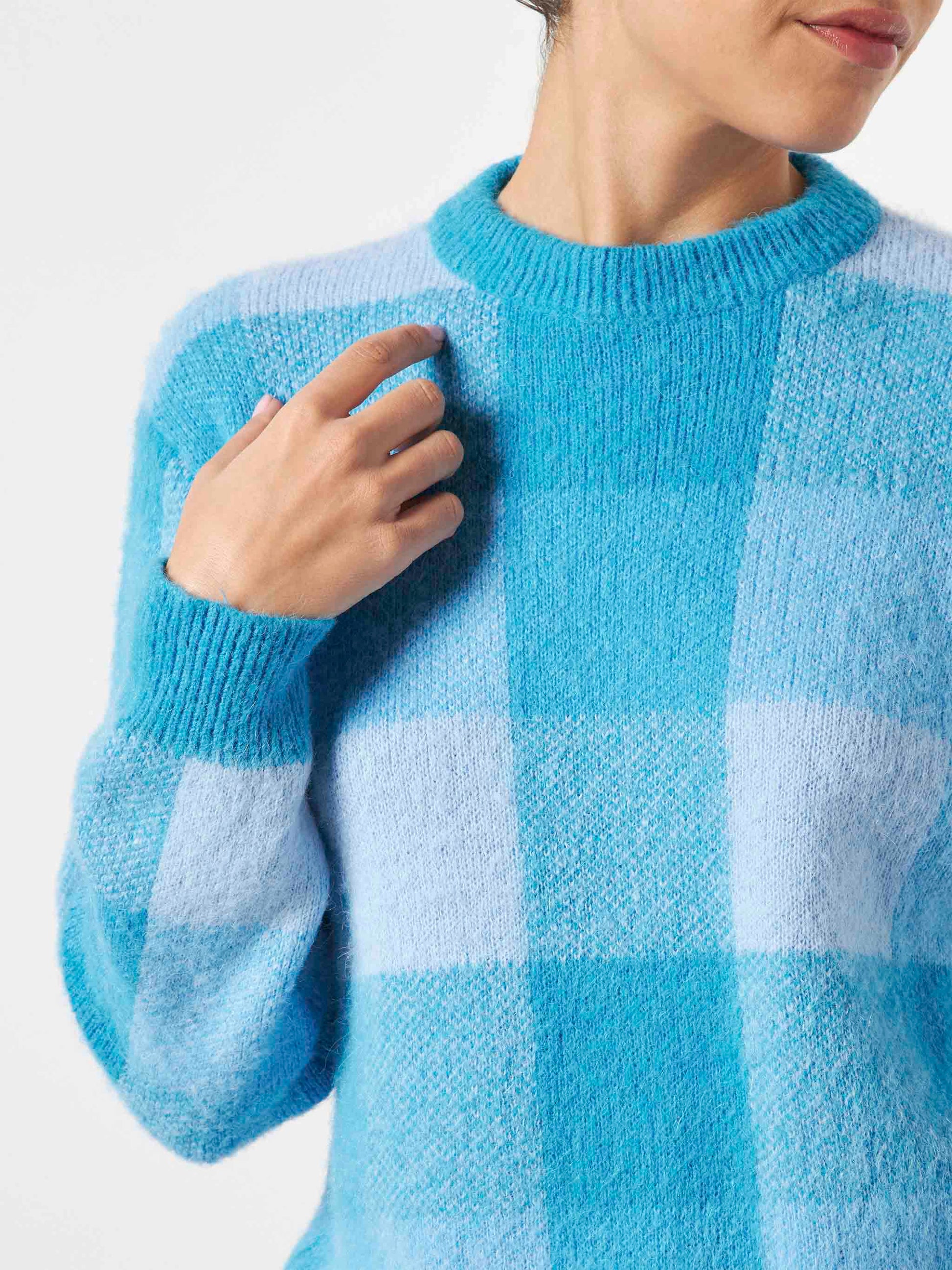 Woman brushed sweater with check pattern - MC2 Saint Barth