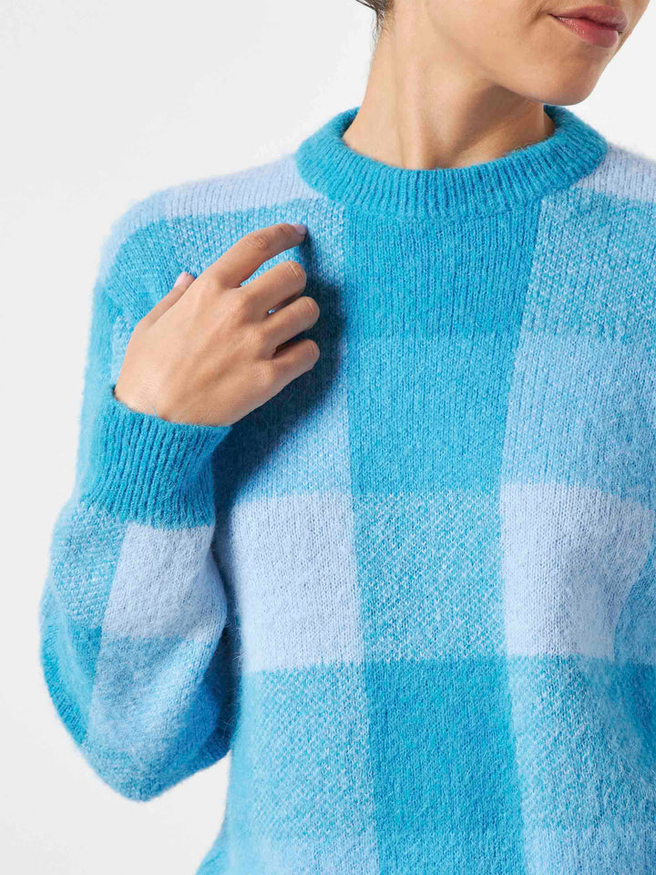 Woman brushed sweater with check pattern - MC2 Saint Barth
