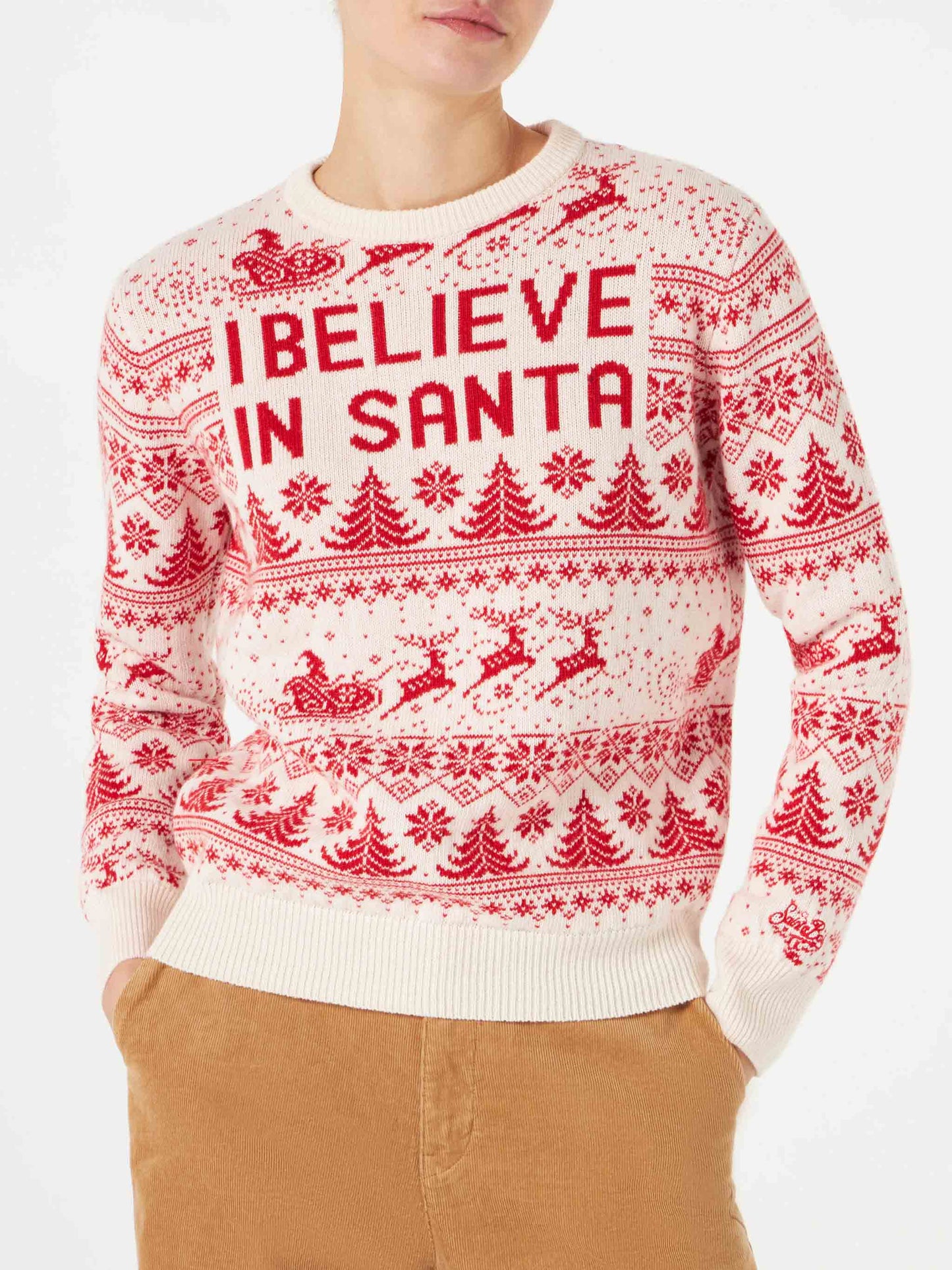 Damenpullover mit Weihnachtsdruck