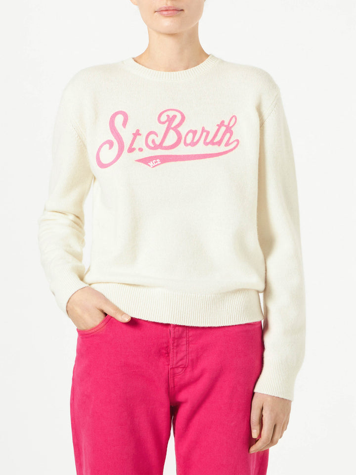 Woman sweater with Saint Barth terry logo - MC2 Saint Barth