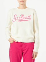 Damenpullover mit Saint Barth Frottee-Logo