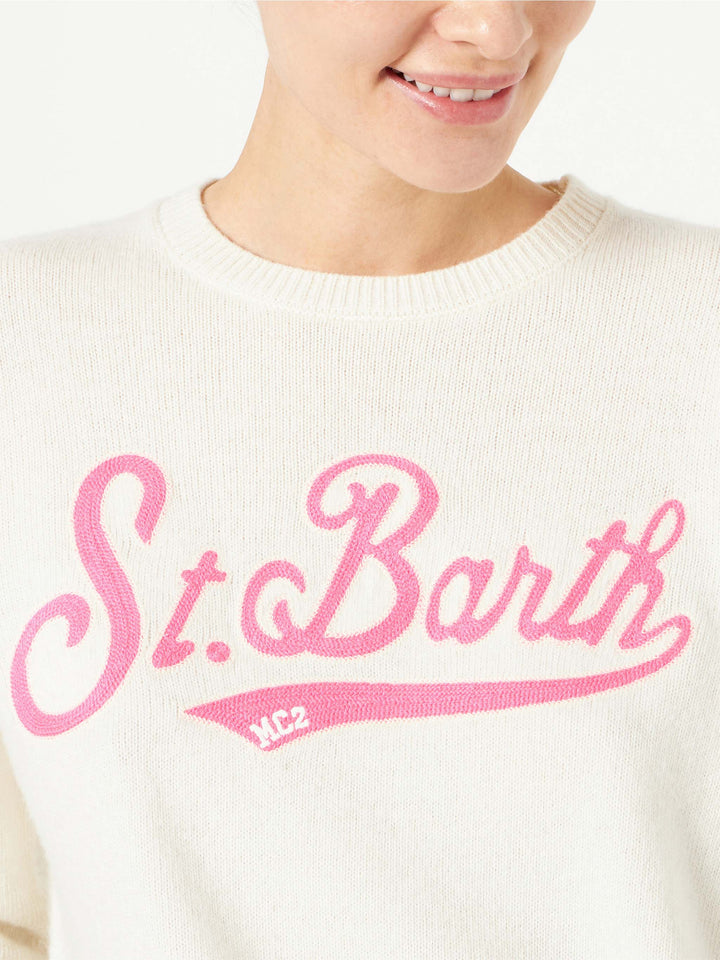 Woman sweater with Saint Barth terry logo - MC2 Saint Barth