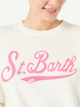 Damenpullover mit Saint Barth Frottee-Logo