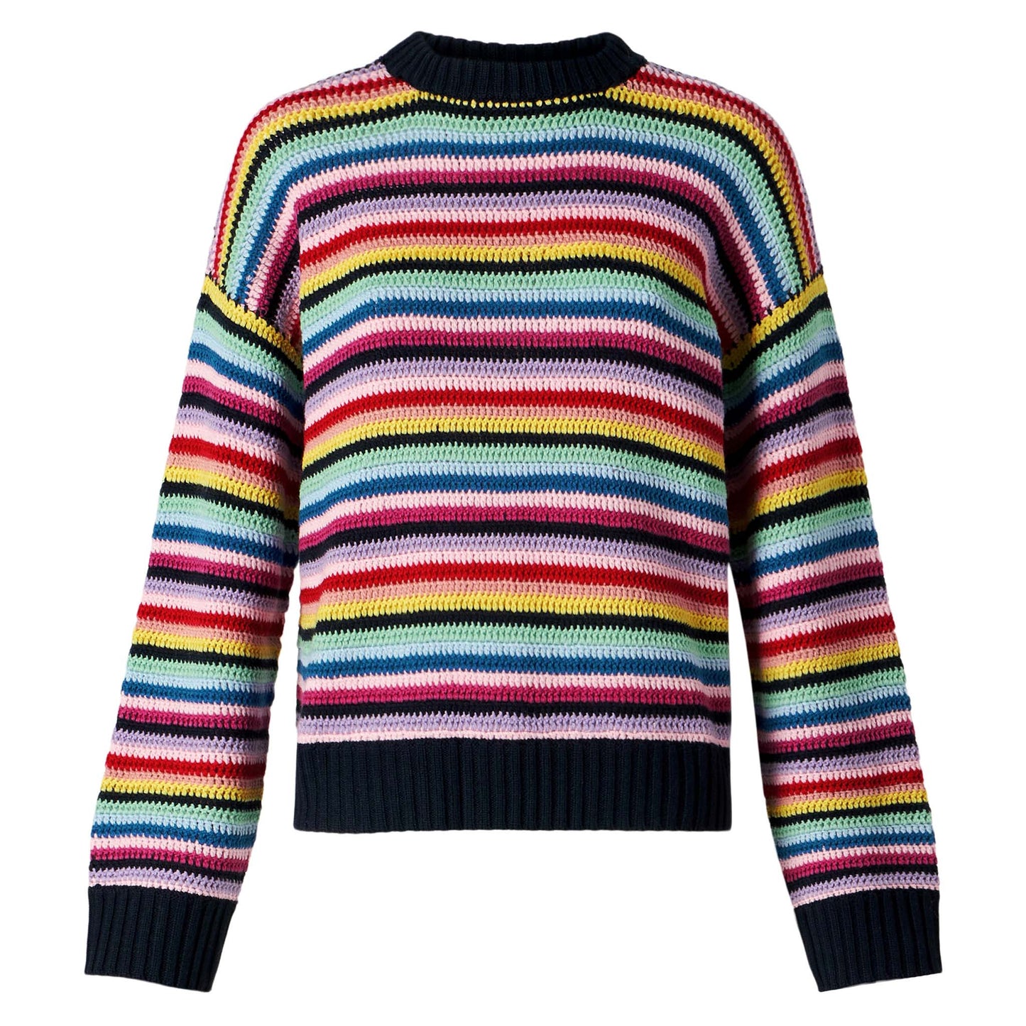 Woman multicolor striped crochet sweater - MC2 Saint Barth