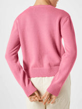 Maglia cropped rosa da donna