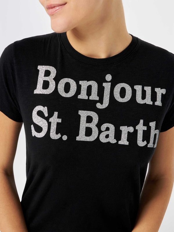 Damen-T-Shirt mit Bonjour St. Barth-Schriftzug