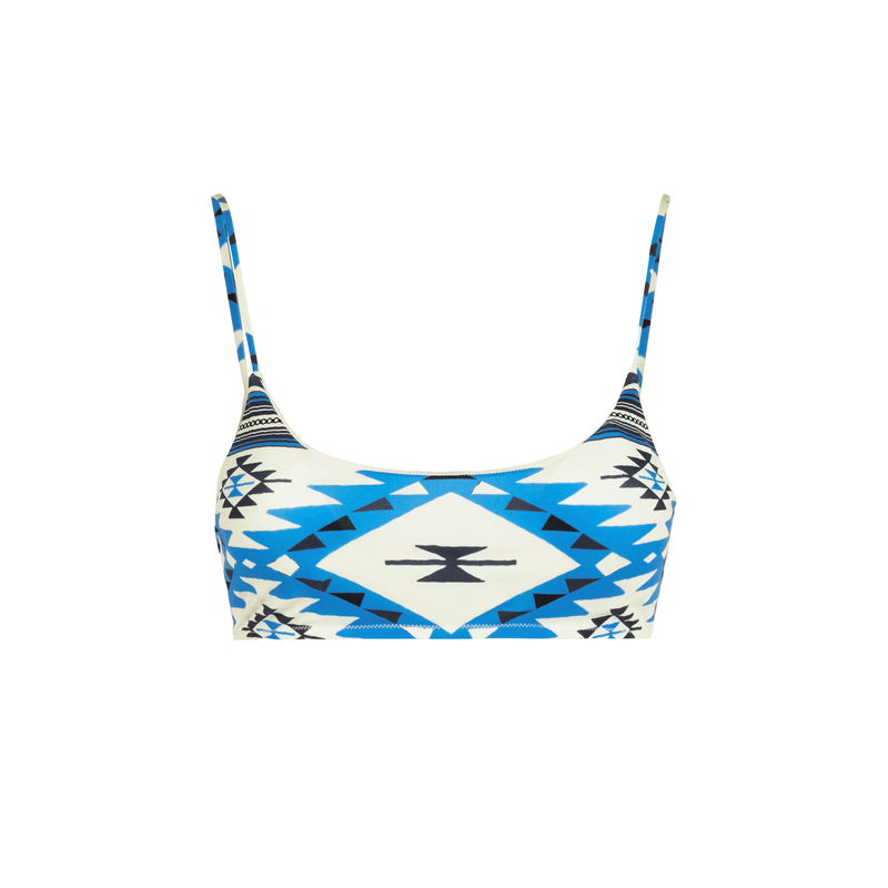 Damen-Bralette-Badeanzug mit Ikat-Print