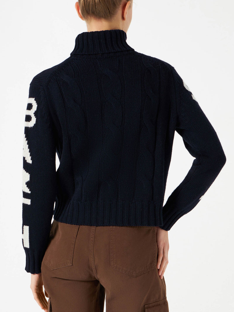 Rollkragenpullover mit Zopfmuster von Saint Barth