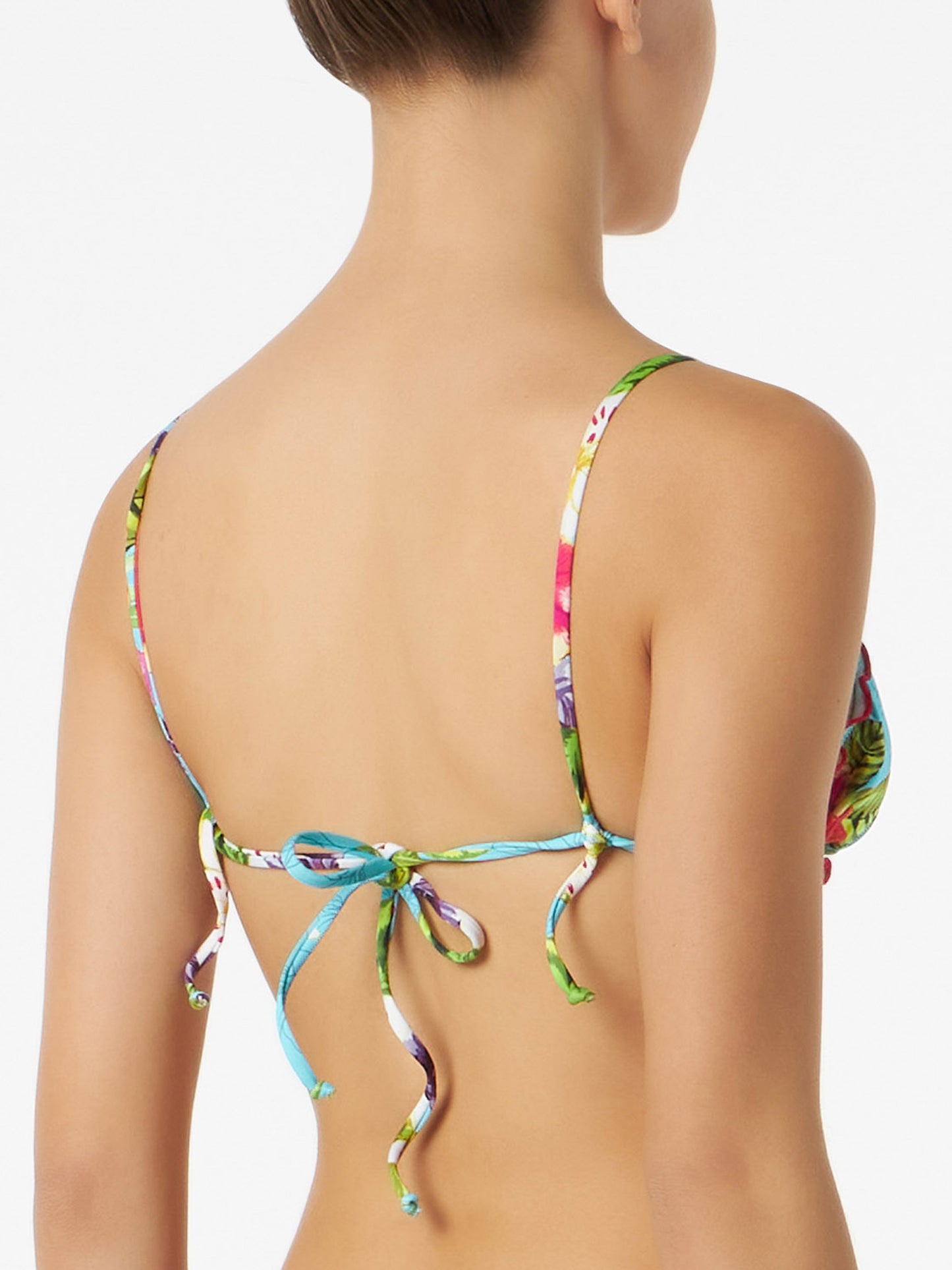 Top a triangolo donna con stampa Ibiscus